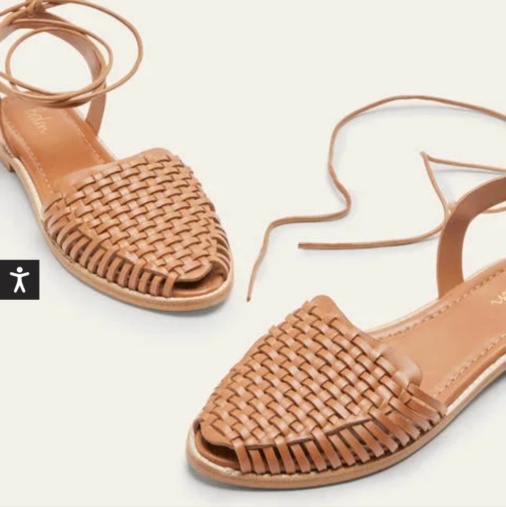 Boden Tan Woven Sandals